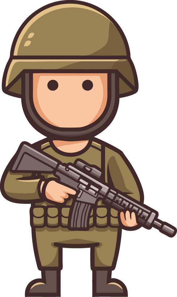 Cartoon Soldier Character Military Illustration for Games and Educational Materials vector