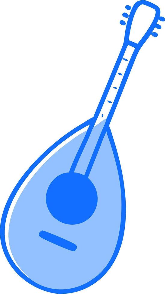 Blue Mandolin Illustration Musical Instrument Art vector