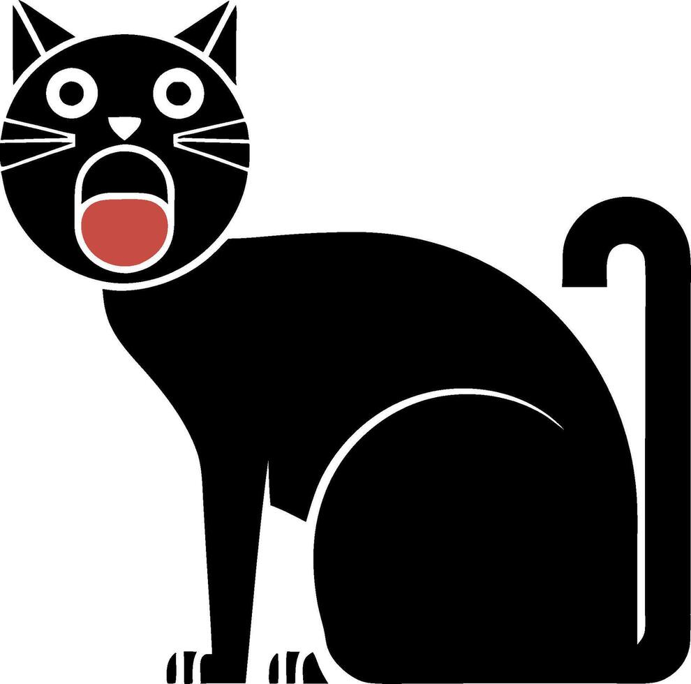 Black Cat Cartoon Art Halloween Design and Decorative Illustration vector