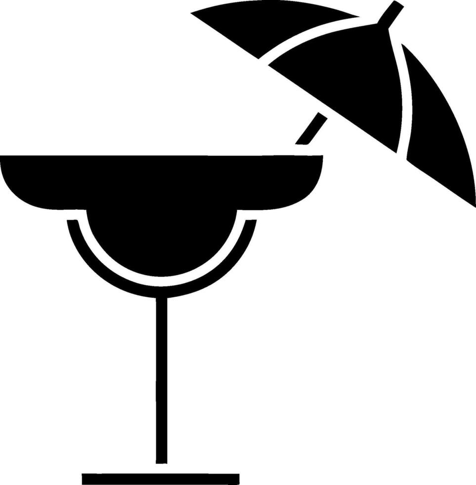 Cocktail Glass with Umbrella for Party Decor and Graphic Design vector