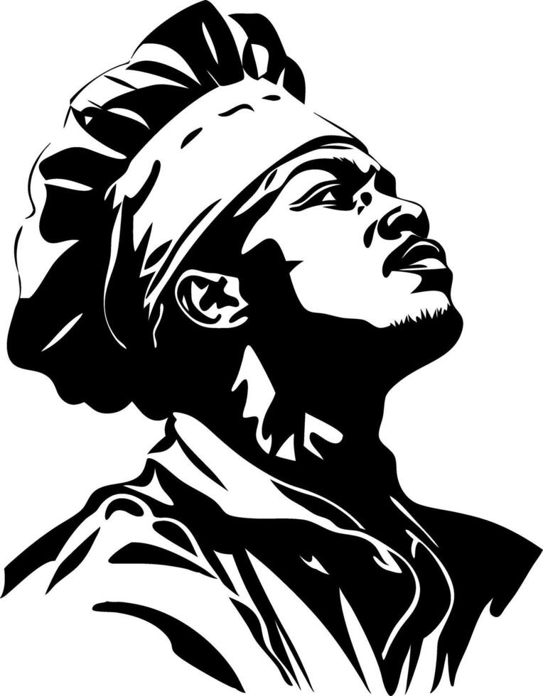 Chef Wearing Bandana Looking Upward Art for Culinary Illustration vector