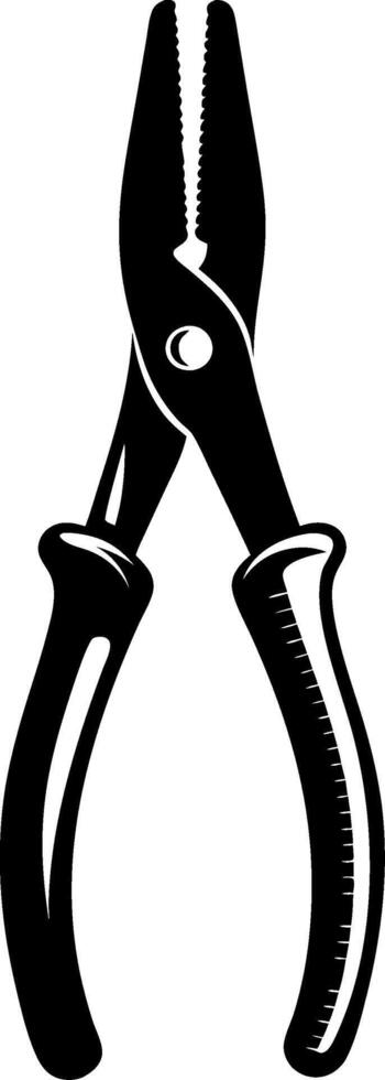 Black Illustration of Pliers Tool for DIY Projects and Craft Designs vector