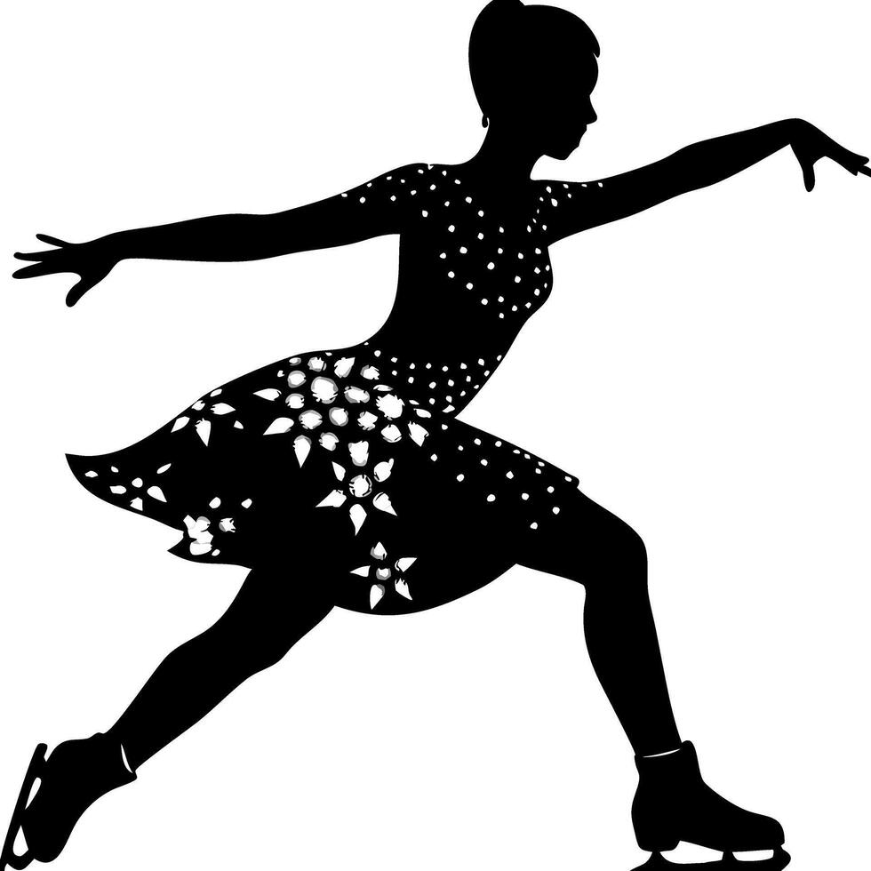 Elegant Figure Skater Silhouette Art for Decor and Designs vector