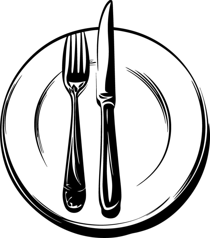Elegant Fork and Knife Illustration for Culinary and Dining Themes vector