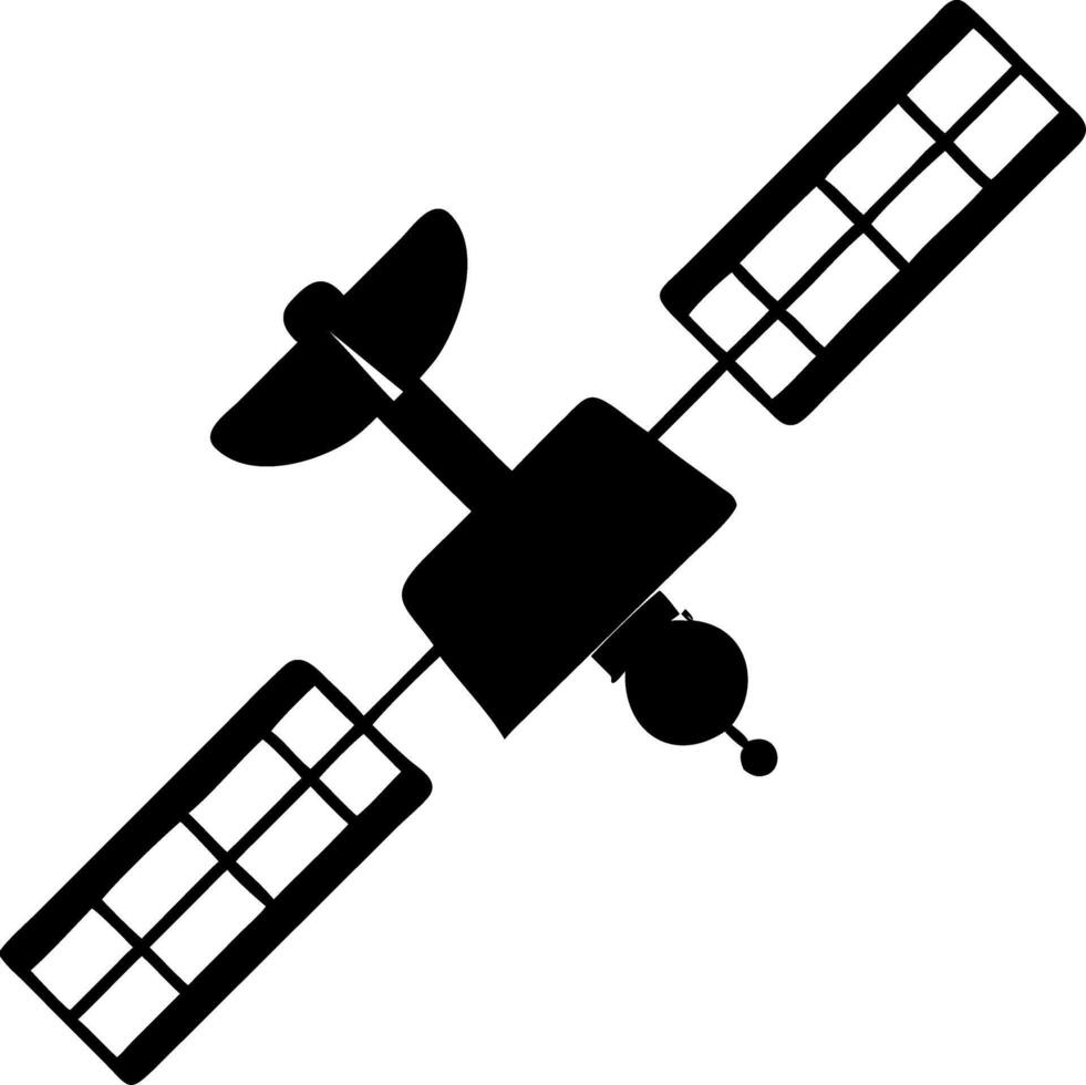 Space Satellite Silhouette for Technology Posters and Educational Designs vector