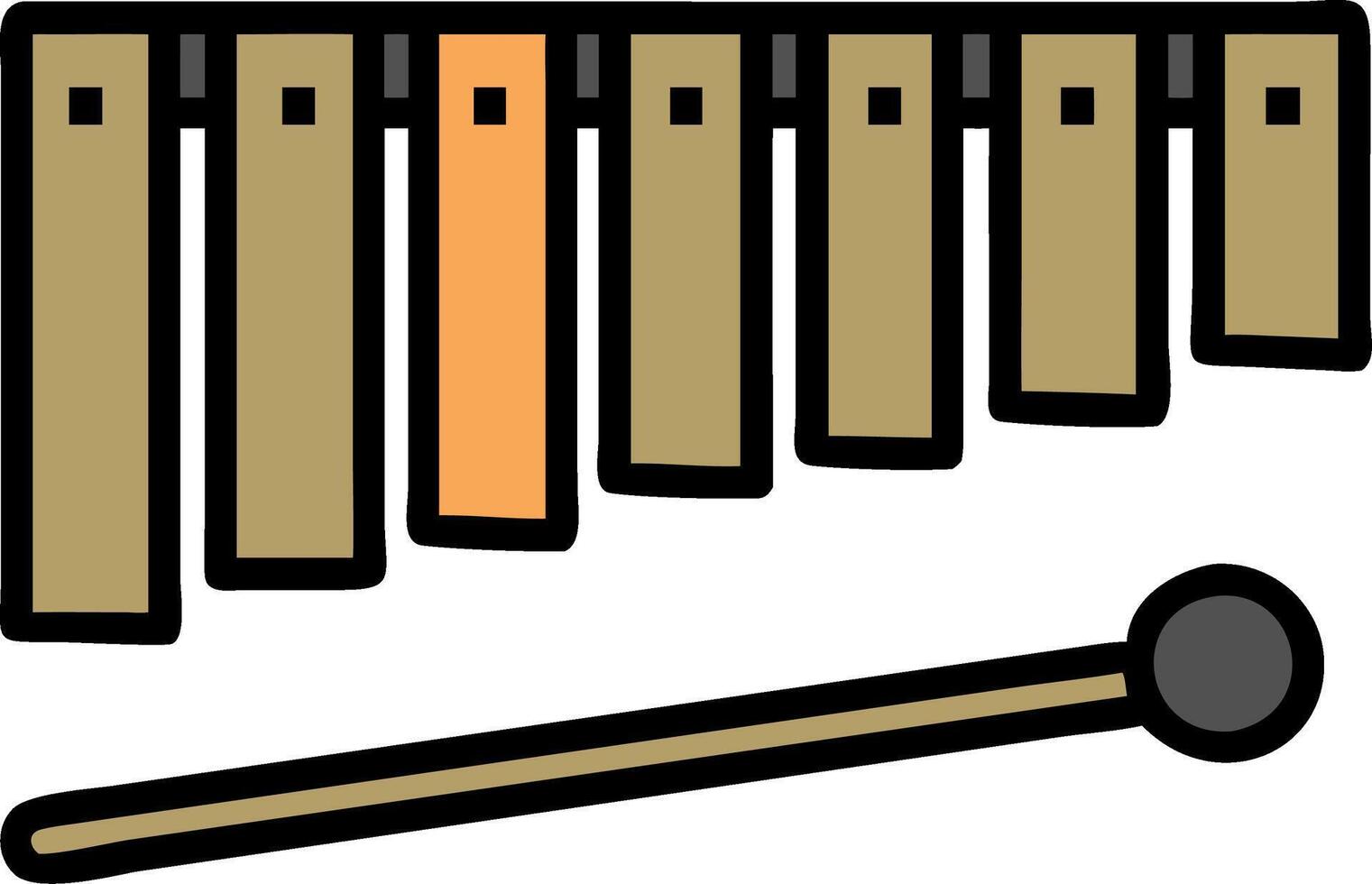 Musical Chimes Instrument Illustration with Mallet for Educational Use vector