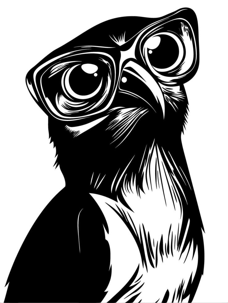 Owl Wearing Glasses Art for Design and Creativity Projects vector