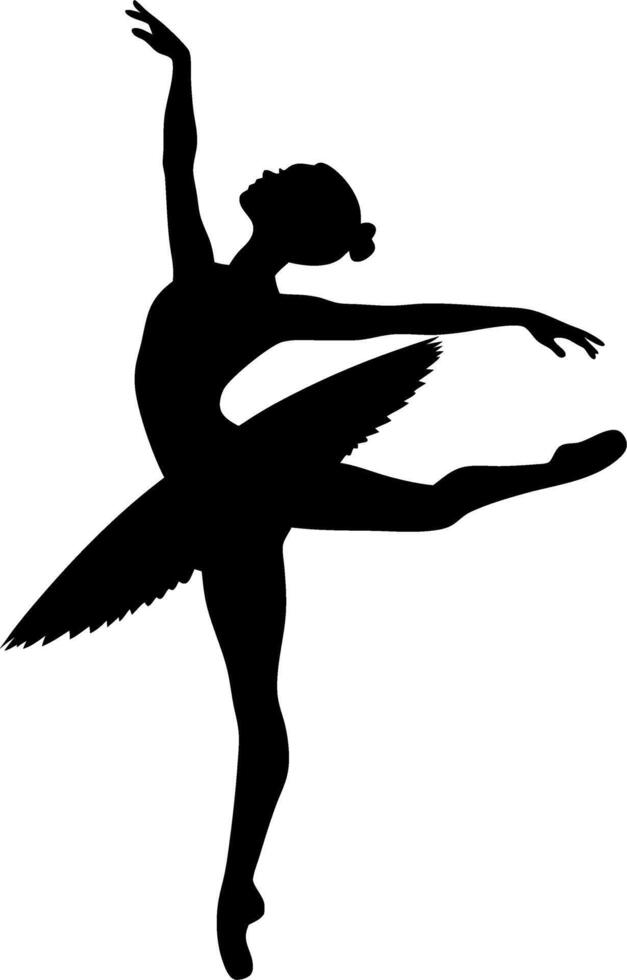 Elegant Ballet Dancer Silhouette for Artistic Design and Dance Inspiration vector