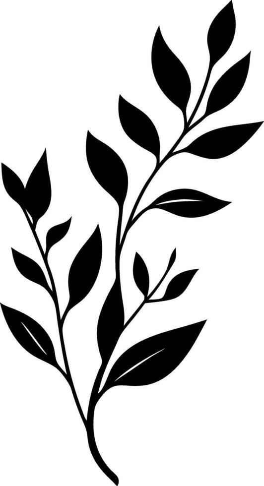 Elegant Black Leaf Silhouette for Nature Illustrations and Design Projects vector