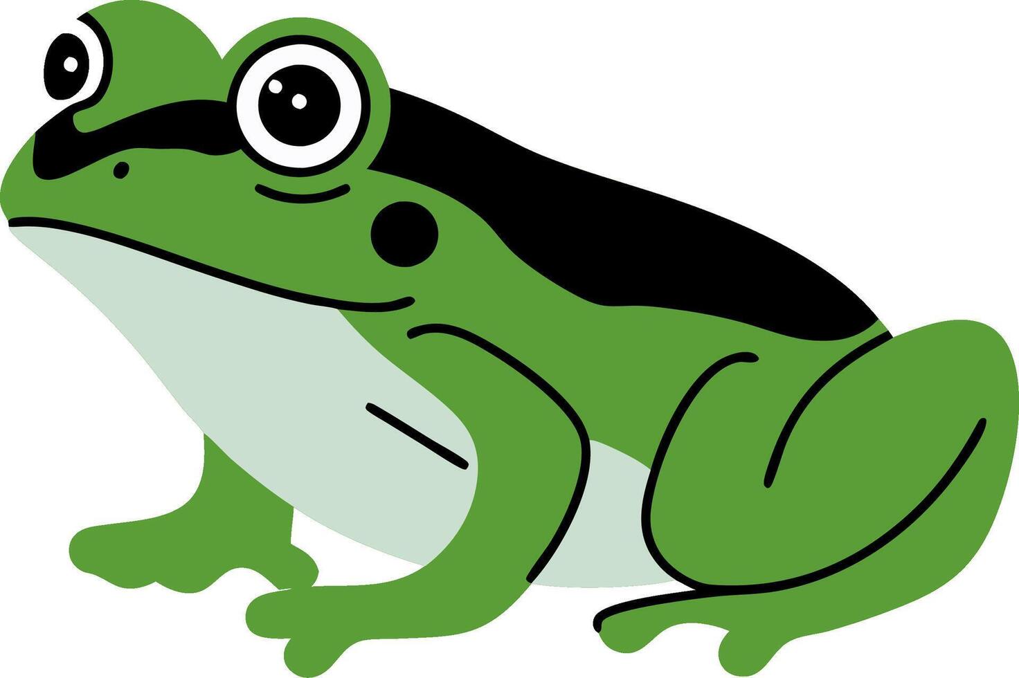 Vibrant Green Cartoon Frog Illustration for Kids and Educational Use vector