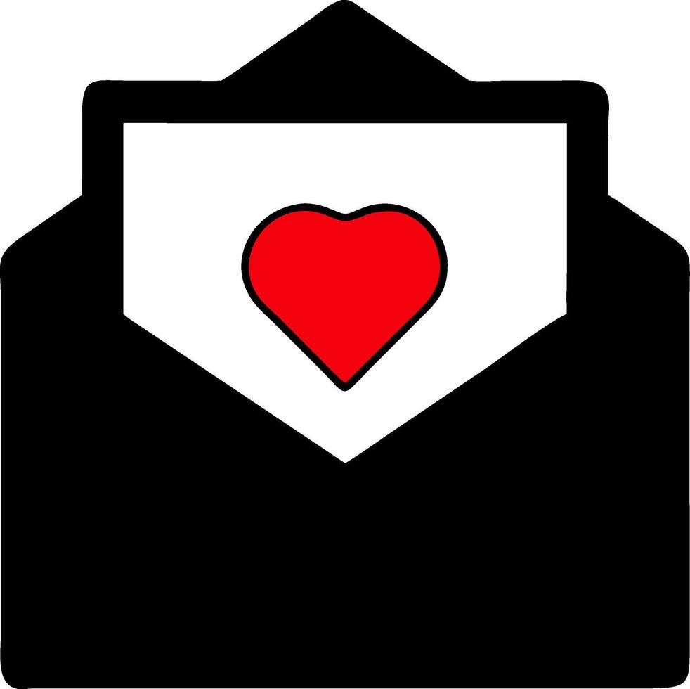 Love Heart Envelope for Valentine's Day Greetings and Romantic Messages vector