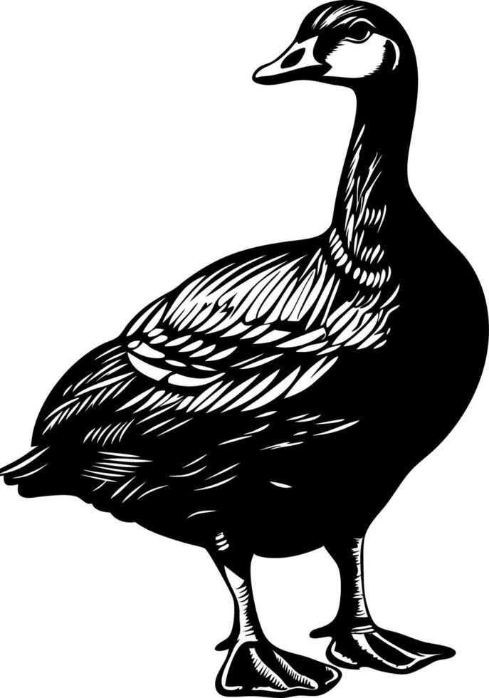 Elegant Goose Silhouette Design for Tattoos and Art Projects vector