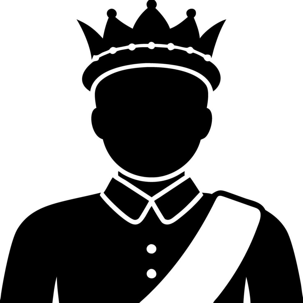 Silhouette of Crowned Royal Figure Symbolizing Authority and Leadership vector