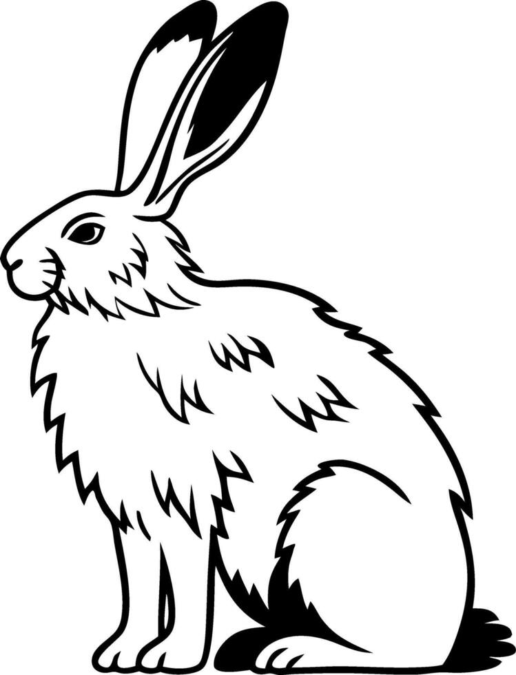 Detailed Illustration of Sitting Rabbit for Artistic Designs vector