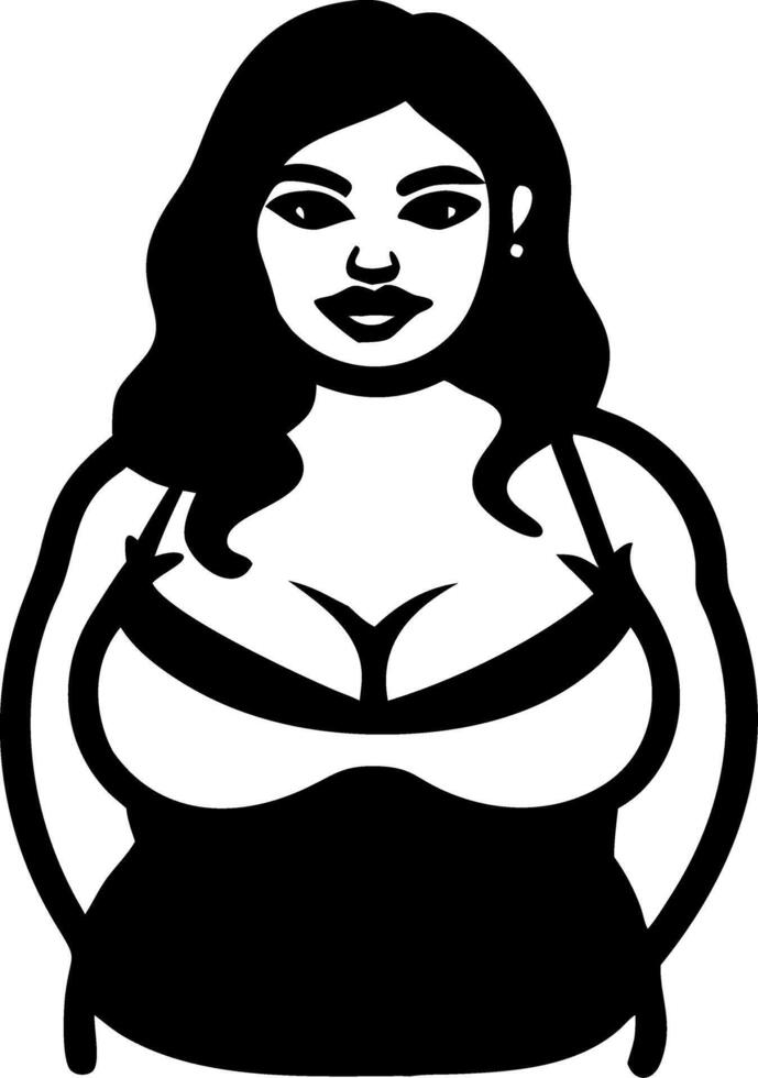 Curvy Woman Illustration Confident Female Silhouette for Design and Art Projects vector