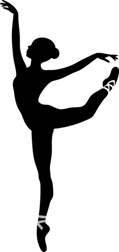 Elegant Ballet Dancer Silhouette in Graceful Pose Illustration vector