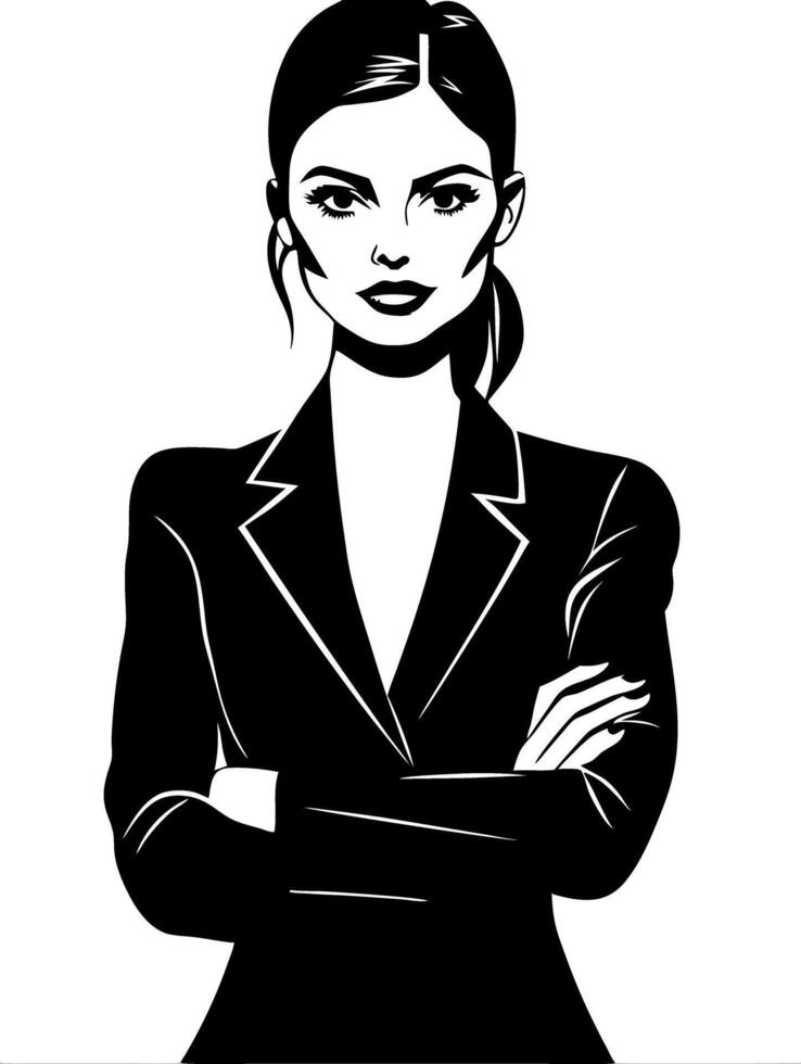 Confident Woman in Business Suit Illustration for Professional Branding vector