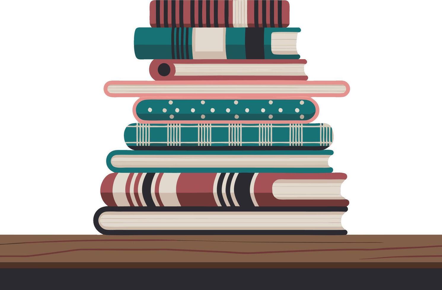 Colorful Stack of Books Illustration for Libraries and Education Design vector