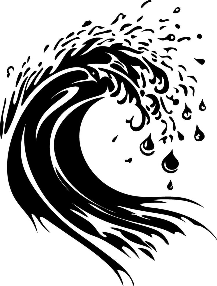 Dynamic Ocean Wave Abstract Art for Tattoo and Graphic Design vector