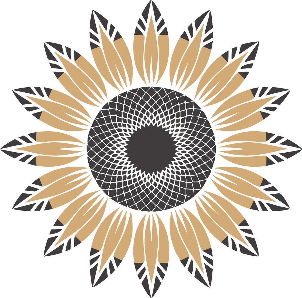 Geometric Sunflower Art for Decorative Design and Craft Projects vector