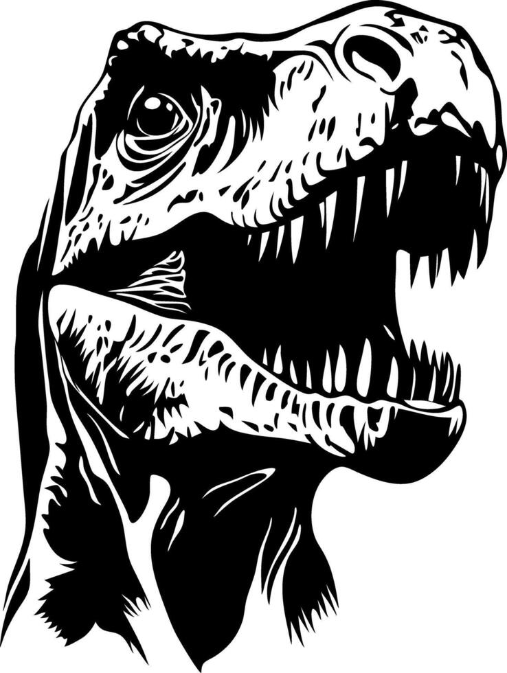 Ferocious Dinosaur Head Art for Tattoo and Design Projects vector