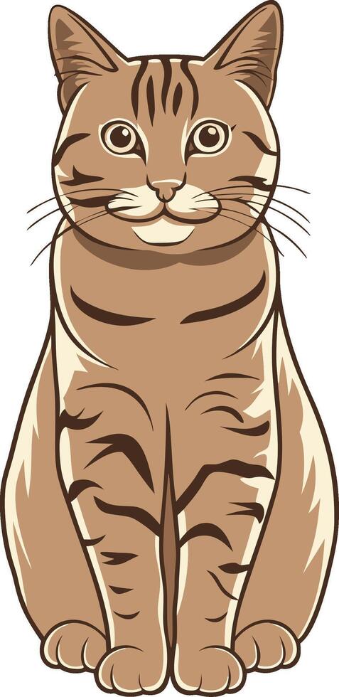 Elegant Tabby Cat Illustration for Pet Themed Art and Design Projects vector