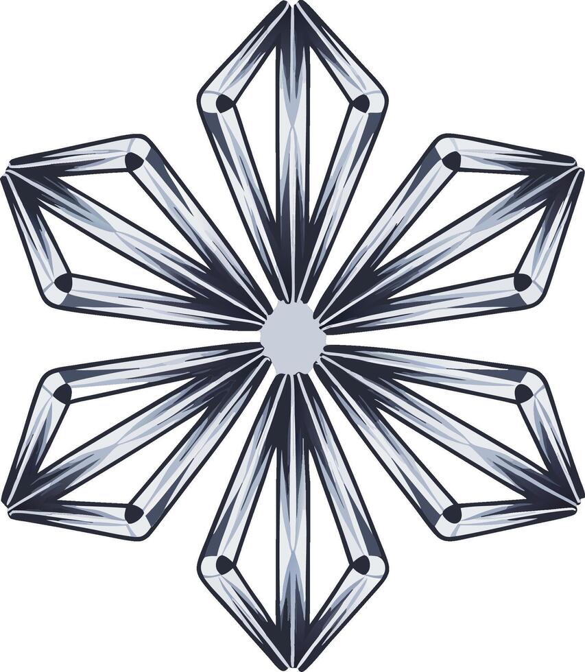 Geometric Crystal Flower Design for Art and Decoration vector