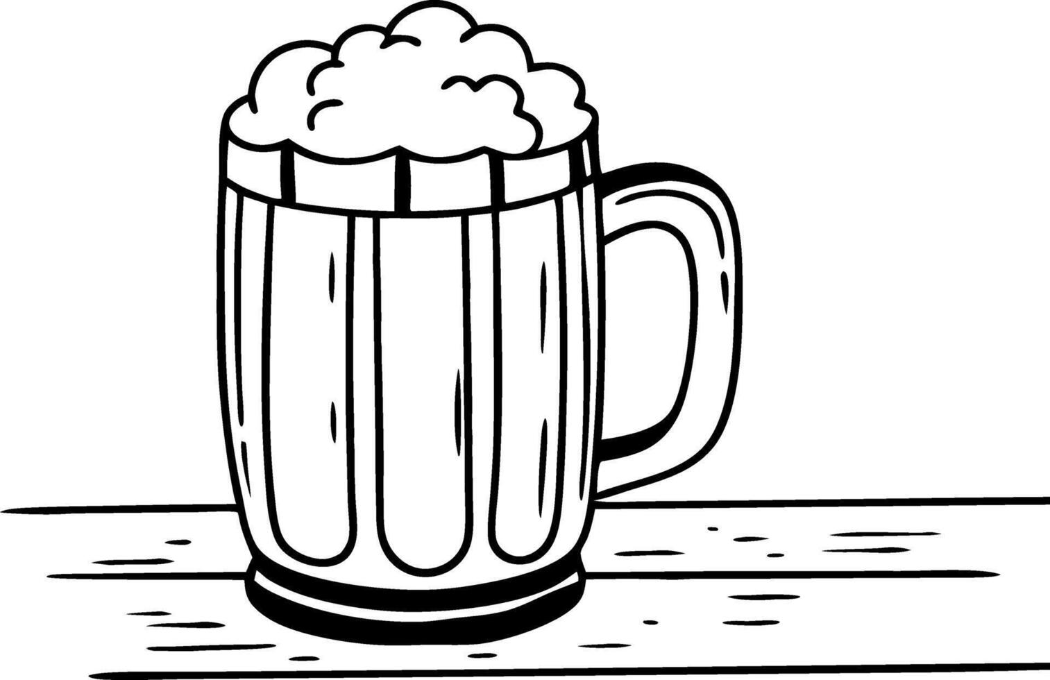 Hand Drawn Beer Mug Illustration for Craft Brewery or Pub Design vector