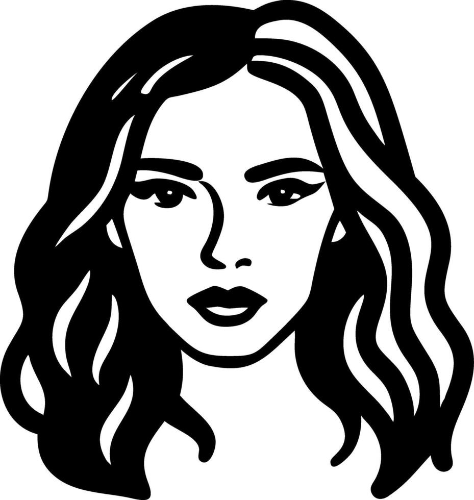Female Face Line Art Elegant Portrait for Tattoos and Design Projects vector