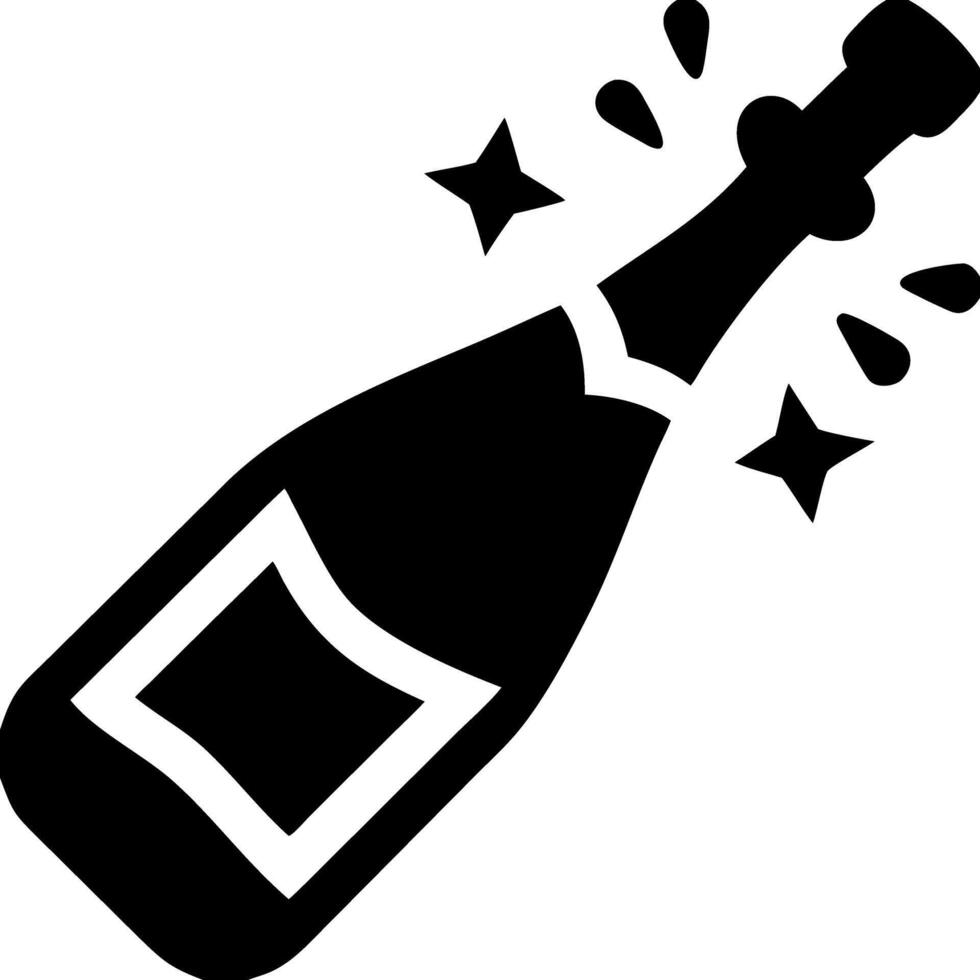 Exploding Champagne Bottle for Celebrations and Party Decorations vector
