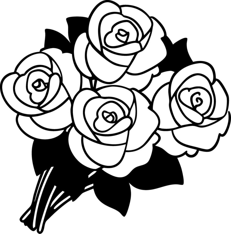 Elegant Rose Bouquet Illustration for Art and Design Applications vector