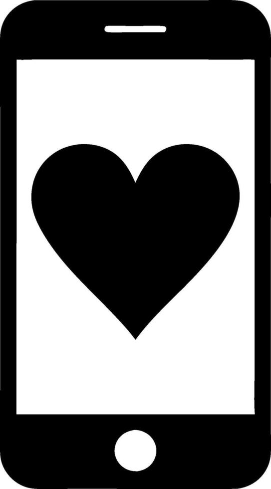 Heart on Smartphone Screen for Digital Love and Online Dating Themes vector