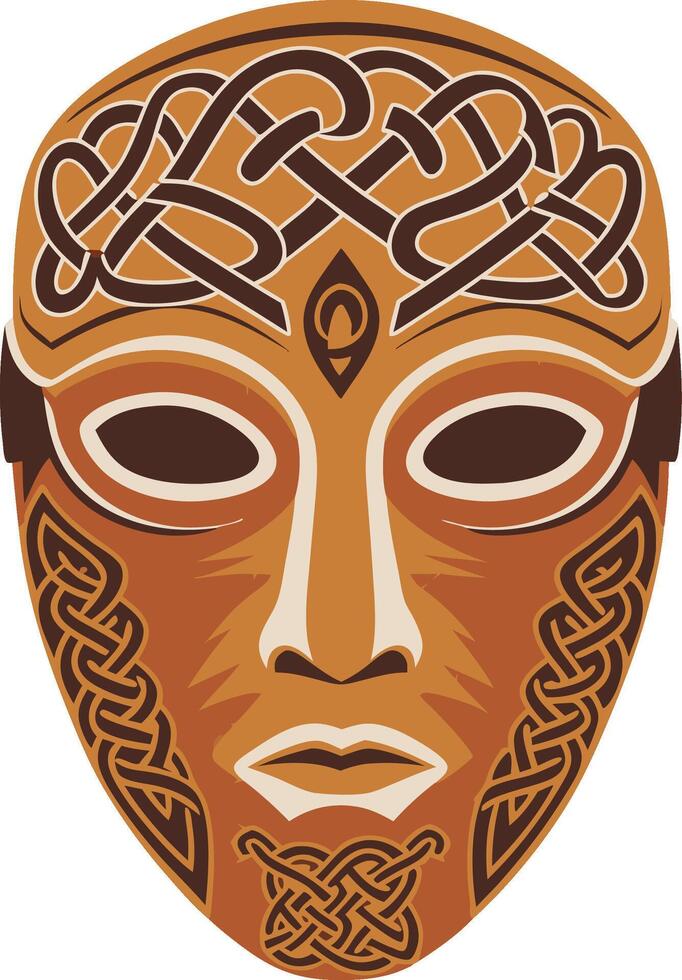 Intricate Celtic Knot Mask Design for Art Crafts and Tattoo Inspiration vector