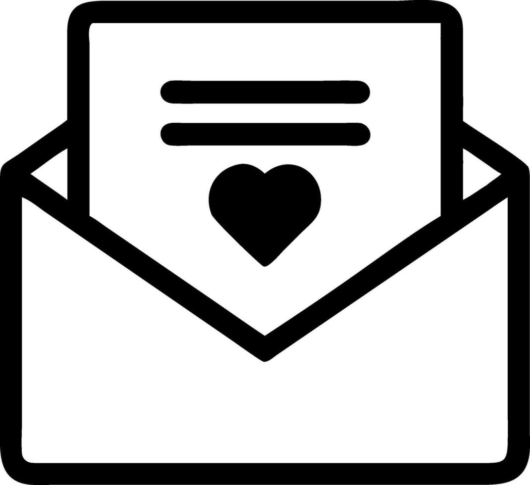 Heart Symbol in Open Envelope for Love Messages and Invitations vector