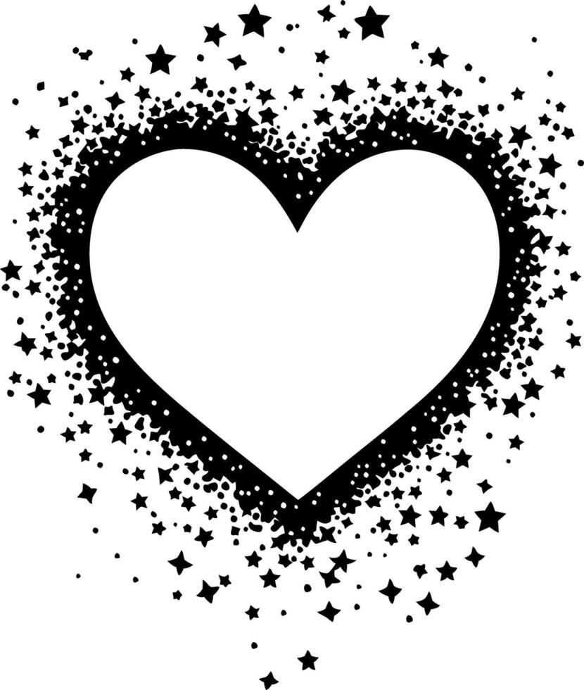 Heart Shaped Starburst Design for Creative Projects vector