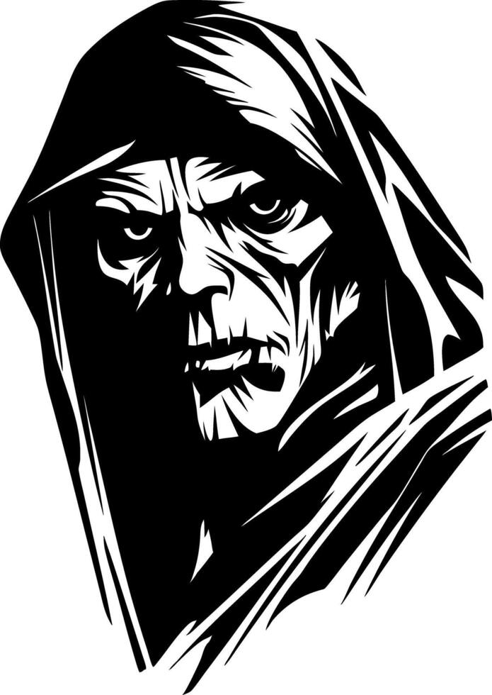 Hooded Grim Reaper Art for Halloween and Horror Themes vector