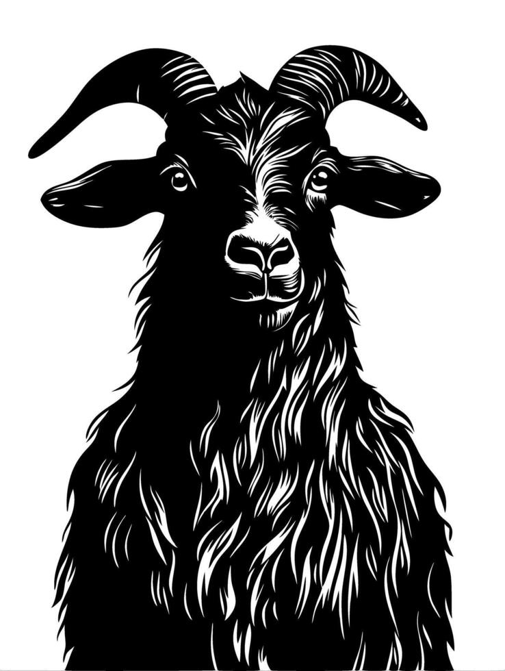 Majestic Goat Illustration Perfect for Tattoos and Coloring Books vector