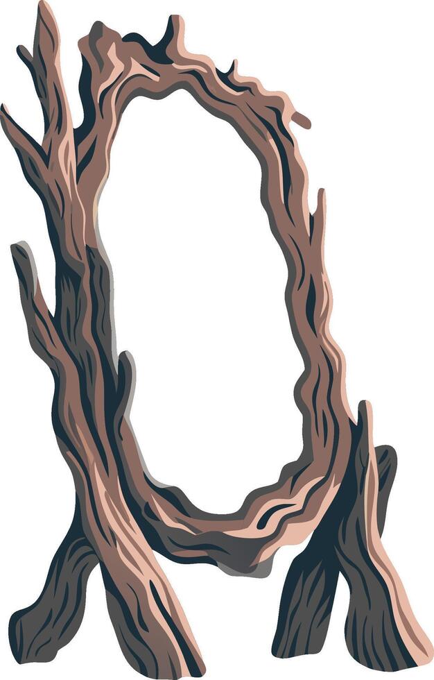 Intricate Wooden Doorway Rustic Nature Design for Decoration and Illustration vector