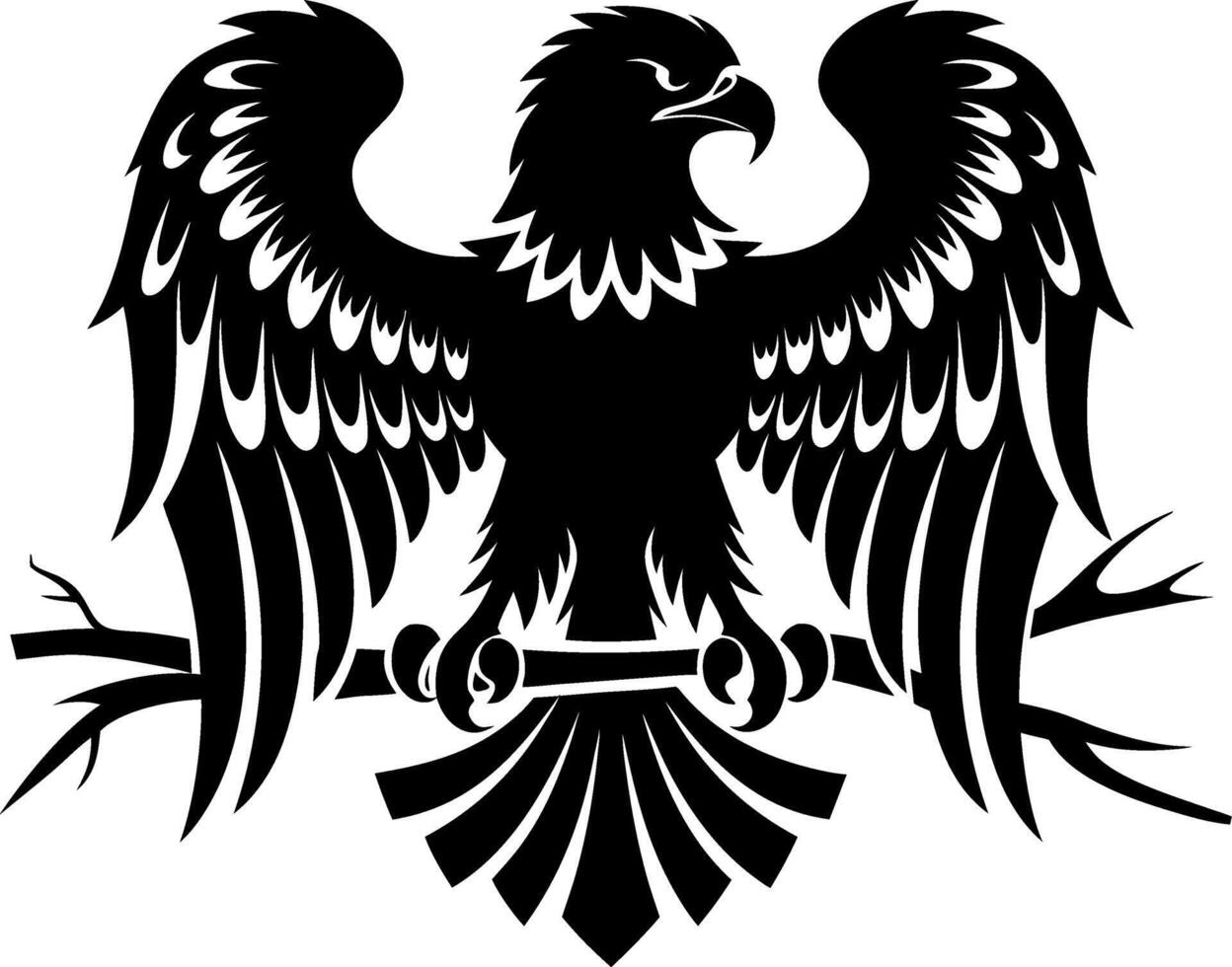 Majestic Eagle Silhouette Emblem for Tattoos and Art Designs vector