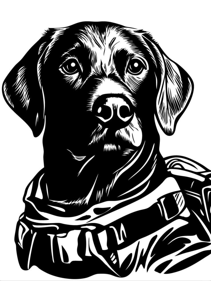 Majestic Dog Portrait Art for Tattoos and Design Projects vector