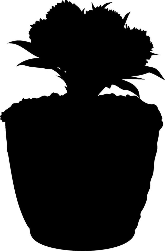 Silhouette of Potted Plant Illustration for Creative Designs vector
