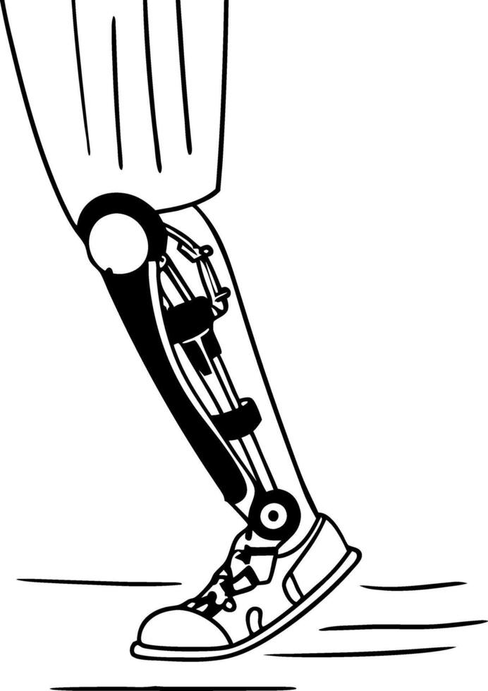 Prosthetic Leg Illustration Symbolizing Mobility and Innovation vector