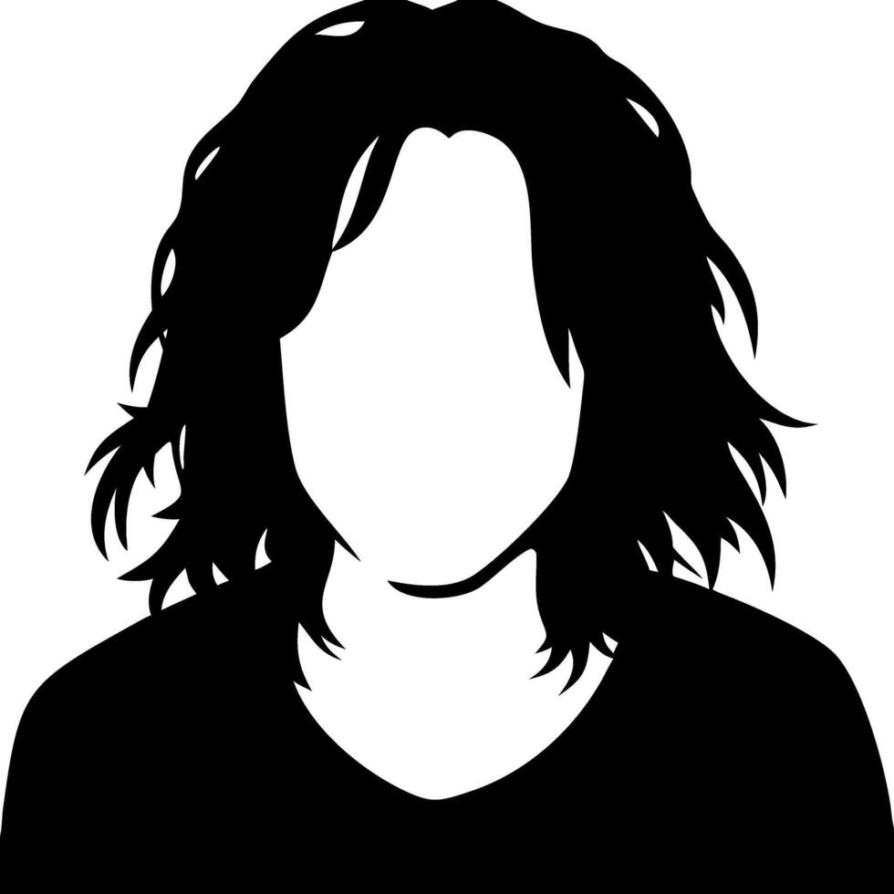 Silhouette Long Hair Woman Portrait Illustration for Design Projects vector