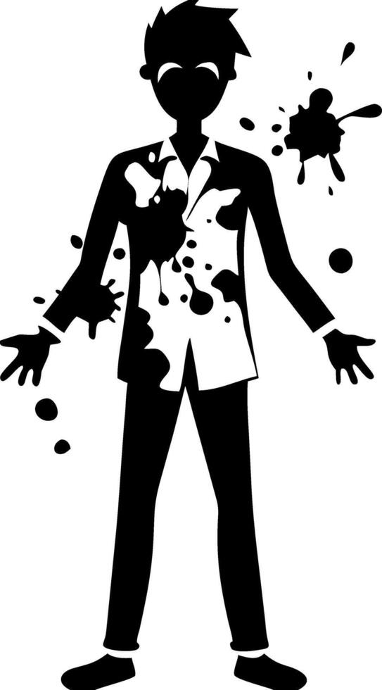 Silhouette Man Splattered Ink Abstract Illustration for Design Projects vector