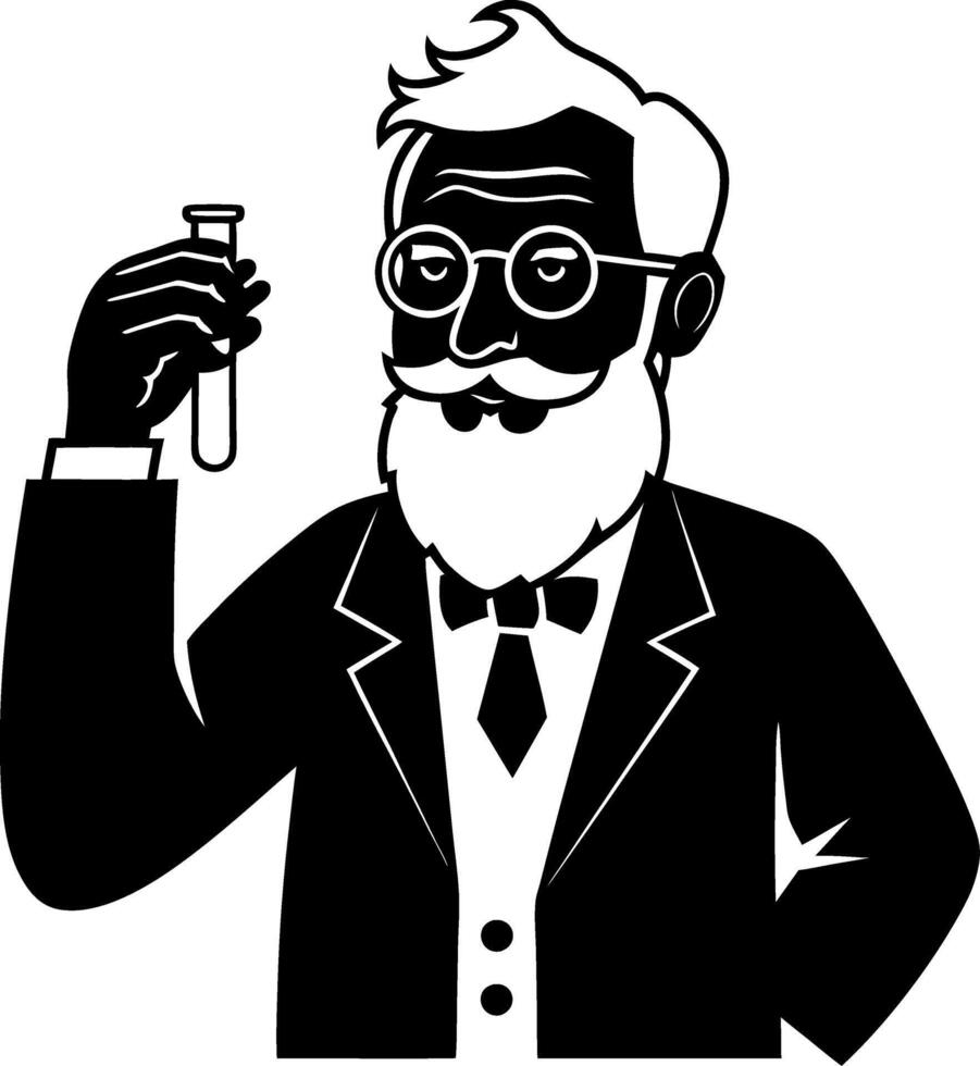 Scientist Silhouette Holding Test Tube Illustration for Educational Use vector