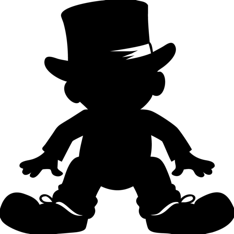 Silhouette of a Child in Top Hat Illustration for Creative Projects vector