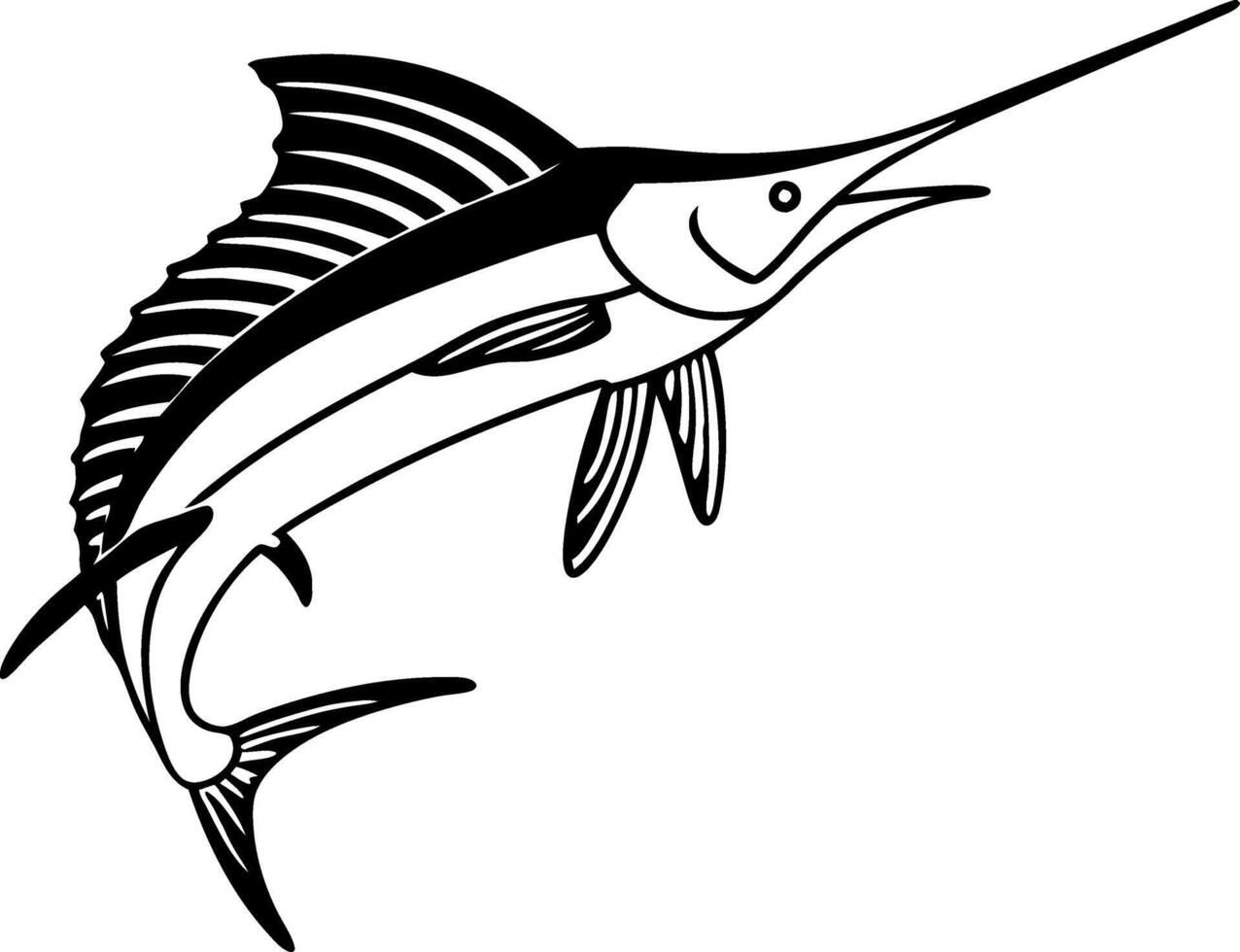 Swordfish Illustration Art for Marine Themed Design Projects vector