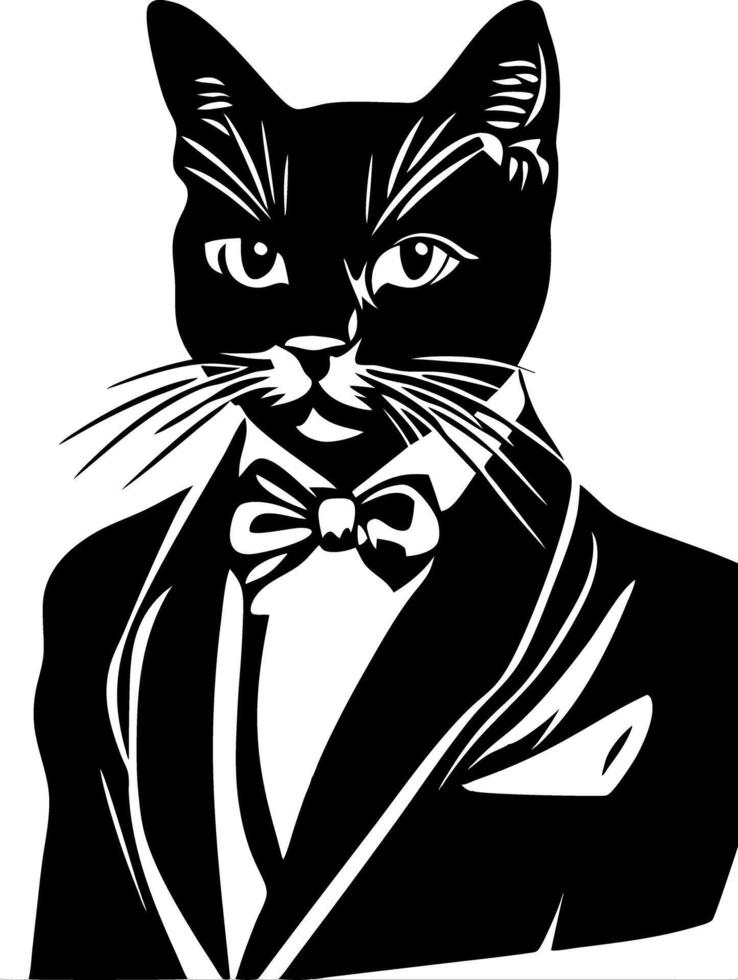 Sophisticated Cat in Suit Illustration for Design and Print Projects vector