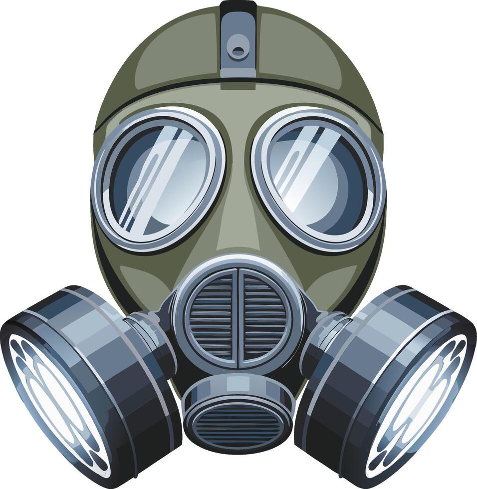 Illustration of Classic Gas Mask Design for Safety and Hazardous Environments vector