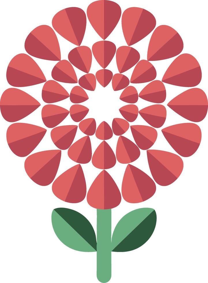 Vibrant Geometric Red Flower for Art and Design Projects vector